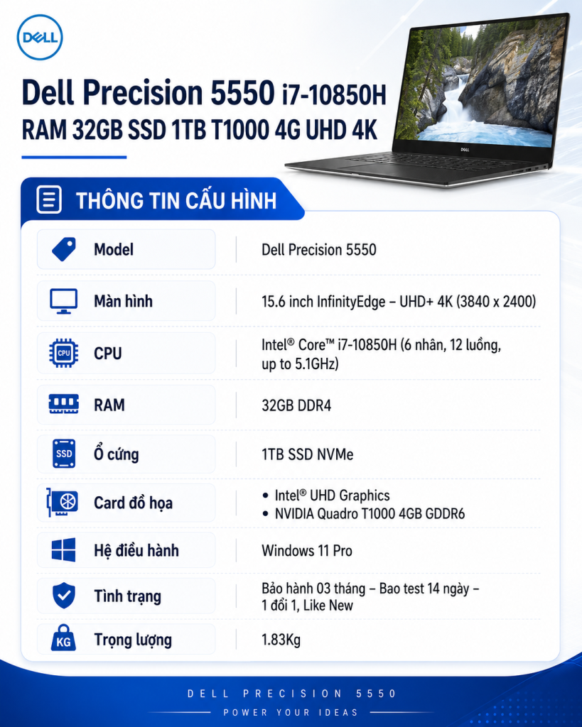 Precision 5550 i7 10850H 32Gb 1Tb 4K